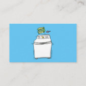 かわいい洗濯機ランドリー漫画イラストレーション 名刺 (裏面)