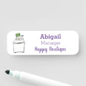 かわいい洗濯機ランドリー漫画イラストレーション 名札 (インサイチュ)