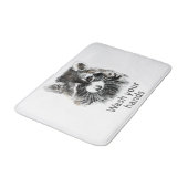 かわいい洗面所あなたの手を洗うラクーン動物アート バスマット (アングル)