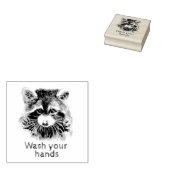 かわいい洗面所あなたの手を洗うラクーン動物アート ラバースタンプ (押印)