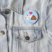 かわいい洗面所及びウンチBFF Pinbackボタン 缶バッジ (インサイチュ)