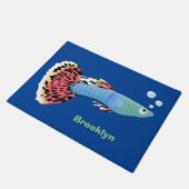 かわいい派手なグッピー熱帯魚の漫画 ドアマット (アングル)