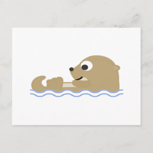 かわいい浮動カワウソ ポストカード