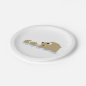 かわいい浮遊カワウソ ペーパープレート (アングル)