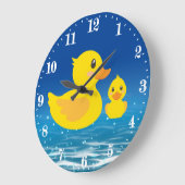 かわいい浴室のアヒル用デコーラー ラージ壁時計 (傾斜)