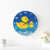 かわいい浴室のアヒル用デコーラー ラージ壁時計 (ホーム)