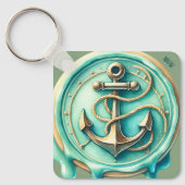 かわいい海いかり パーソナライズされた キーホルダー (正面)