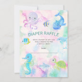 かわいい海おむつラッフルチケットカード 招待状 (正面)