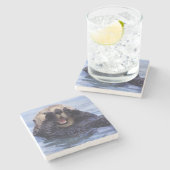 かわいい海のオーター |アラスカ(米国) ストーンコースター (横)