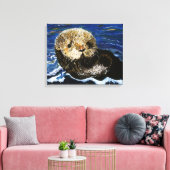 かわいい海のオーター キャンバスプリント (インサイチュ (リビング))