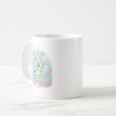 かわいい海のカメのデザインの白いコーヒーマグ コーヒーマグカップ (正面左)