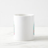 かわいい海のカメのデザインの白いコーヒーマグ コーヒーマグカップ (中央)