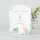 かわいい海の下で女の子をパーティー 招待状 (スタンド正面)