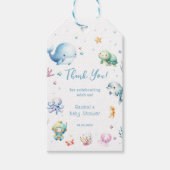 かわいい海の下で赤ちゃんシャワーありがとう ギフトタグ (正面)
