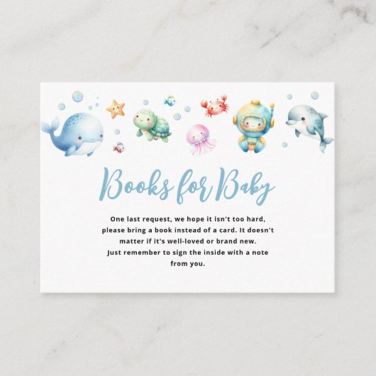 かわいい海の下で赤ちゃんシャワーベビー エンクロージャーカード (正面)
