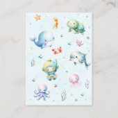 かわいい海の下で赤ちゃんシャワーベビー エンクロージャーカード (裏面)