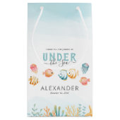 かわいい海の下に子供の誕生日ありがとう スモールペーパーバッグ (裏面)