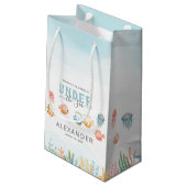 かわいい海の下に子供の誕生日ありがとう スモールペーパーバッグ (裏面アングル)