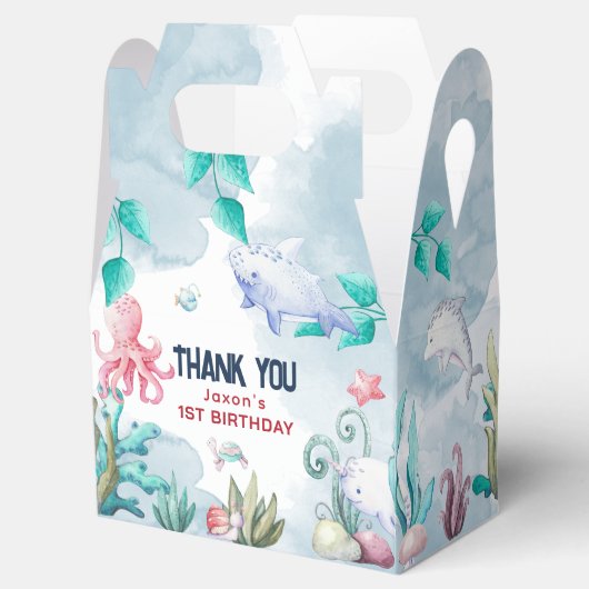 かわいい海の下に子供の誕生日ありがとう フェイバーボックス (オープン)