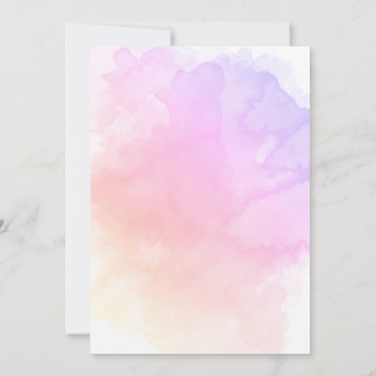 かわいい海の下の水の色ベビーシャワー招待状 (裏面)