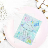 かわいい海の下の赤ちゃんシャワーbyメール招待状