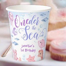 かわいい海の世界で1歳の誕生日 ONEder The Sea Girls 紙コップ