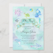 かわいい海の中で赤ちゃんシャワー(メール招待状) (正面)