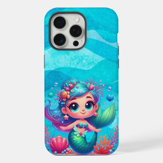 かわいい海の中の人魚 iPhoneケース (裏面)