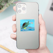 かわいい海の亀のアート シール (スマートフォン)