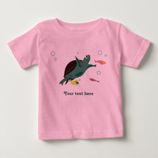 かわいい海の亀のアート ベビーTシャツ (正面)