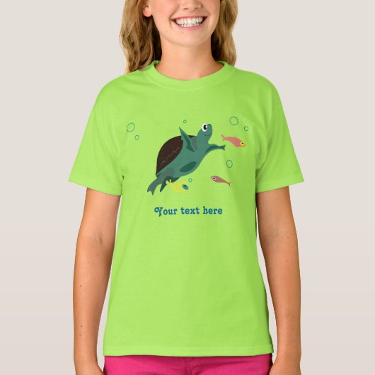 かわいい海の亀のアート Tシャツ (正面)