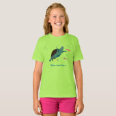 かわいい海の亀のアート Tシャツ (正面フル)
