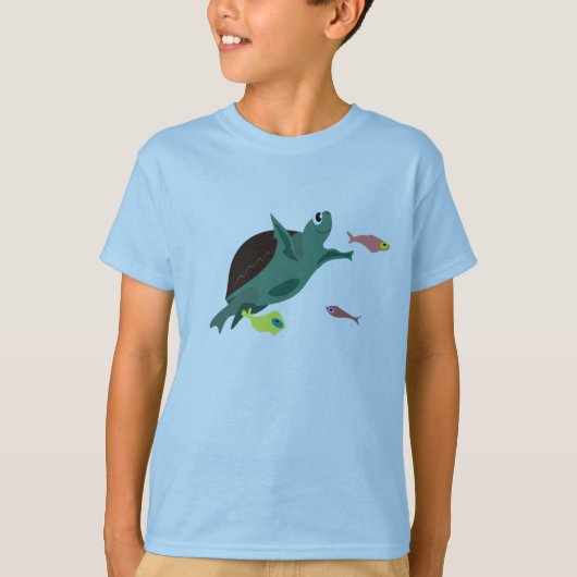 かわいい海の亀のアート Tシャツ (正面)
