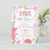 かわいい海の動物たちが誕生日にダイブ 招待状 (スタンド正面)