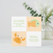 かわいい海の動物の夏とビーチ誕生日 招待状 (スタンド正面)