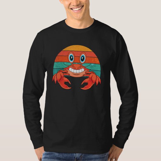 かわいい海の動物カニのシーフードカニ Tシャツ (正面)