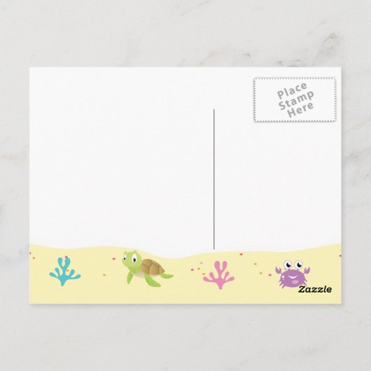 かわいい海の動物 子供の誕生日ポストカード ポストカード (裏面)