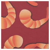 かわいい海の幸を海の上にえび ファブリック (クローズアップ)