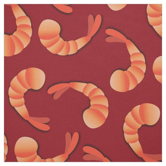 かわいい海の幸を海の上にえび ファブリック (見本)