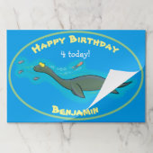 かわいい海の怪獣の漫画イラストレーション ペーパーパッド (折り畳み)