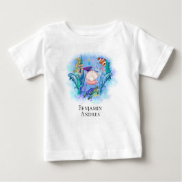 かわいい海の海カラフル生葉物 ベビーTシャツ