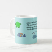 かわいい海の生き物と感動的引用文 コーヒーマグカップ (正面左)