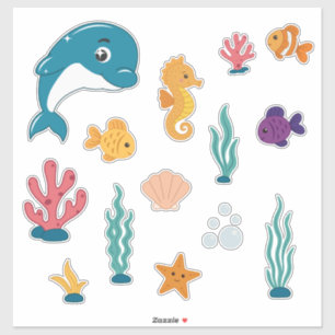 かわいい海の生き物ステッカーセット シール