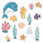 かわいい海の生き物ステッカーセット シール (正面)