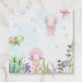 かわいい海の生き物ベビーシャワーメッセージカード フェイバータグ (裏面)