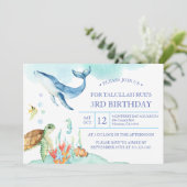 かわいい海の生き物 誕生日 招待状 (スタンド正面)