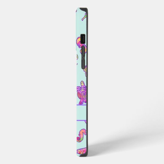 かわいい海の生活パターン子供たち名前iPhoneケース iPhoneケース (左側面)