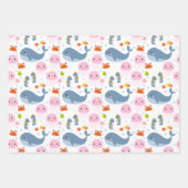 かわいい海の生物コレクション6クラフト ラッピングペーパーシート (正面3)