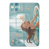 かわいい海をテーマにしたバスタイムガール バスマット (正面縦)