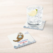 かわいい海オッターホタテ誕生日パーティー ペーパーコースター (インサイチュ)